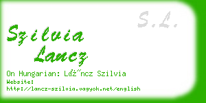 szilvia lancz business card